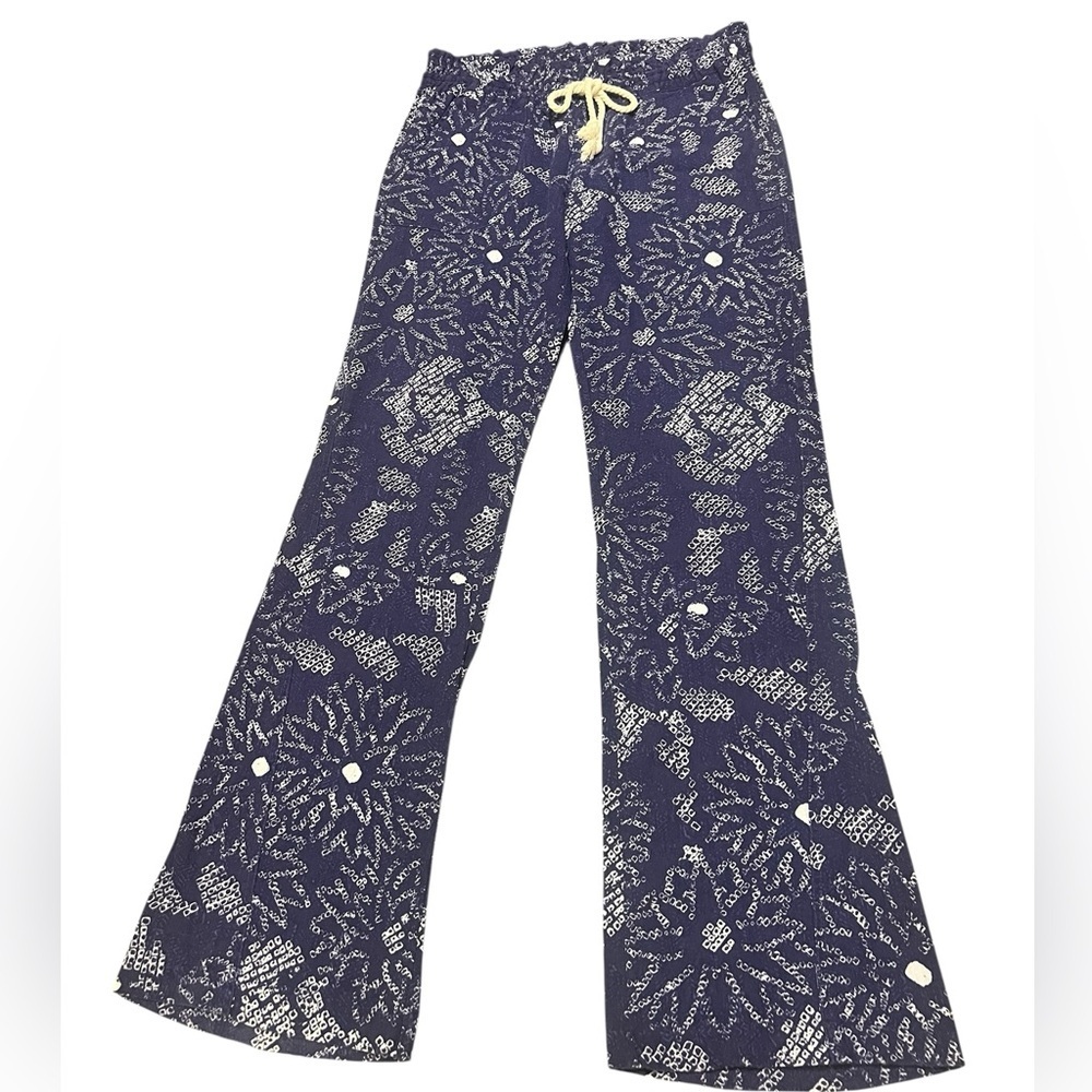 Roxy NWT Y2K astral aura batik print Oceanside linen blend pull on pants - Picture 4 of 16